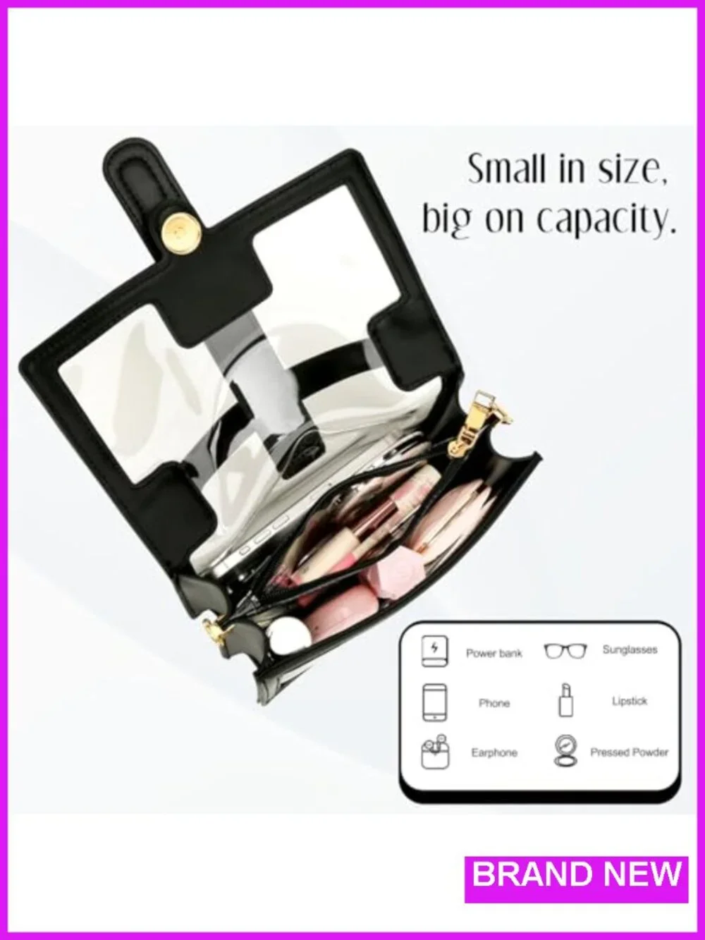 Clear Stadium Approved Crossbody Bag Purse Adjustable Strap Top Handle PVC